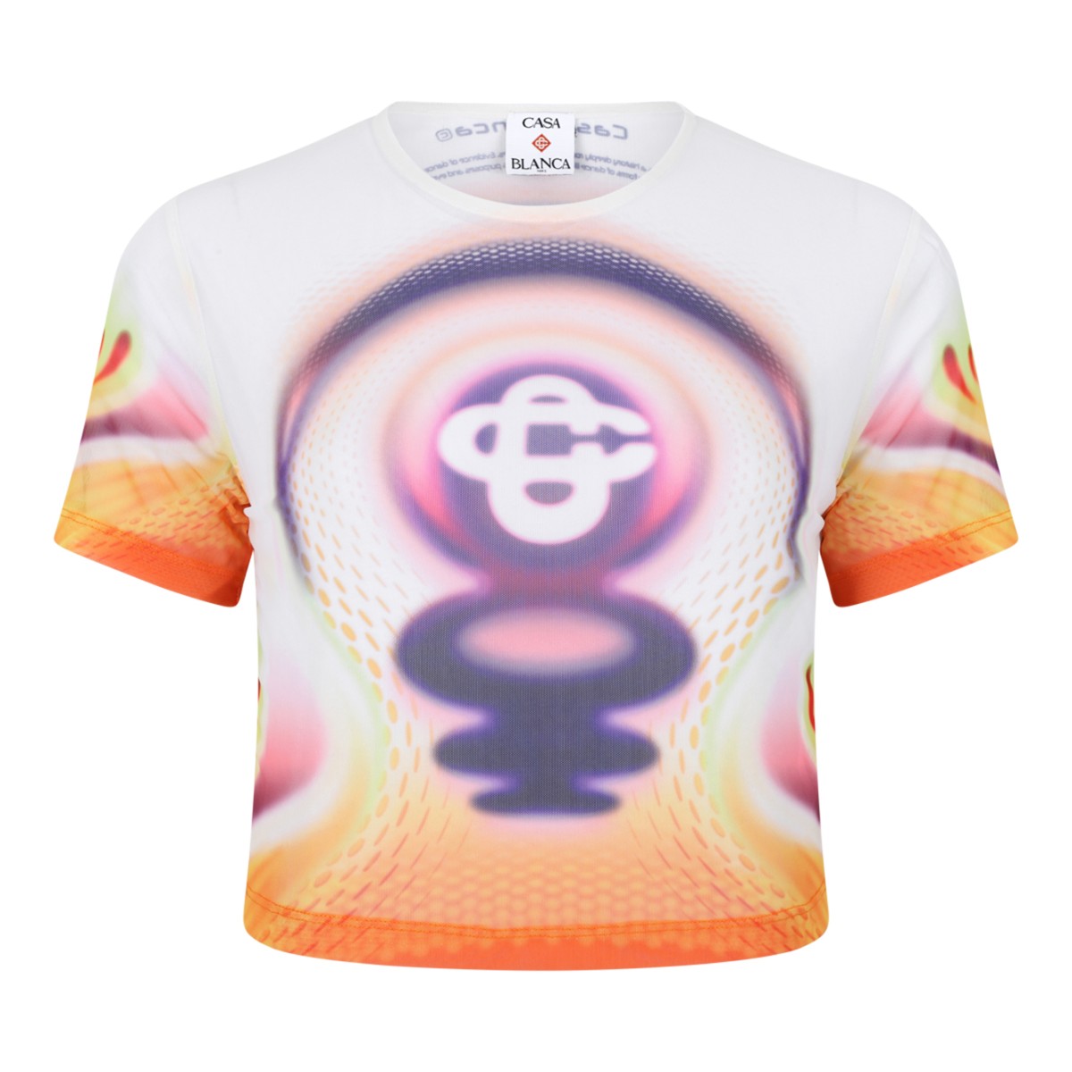 Casablanca Multicolor Graphic Print Crop Top.