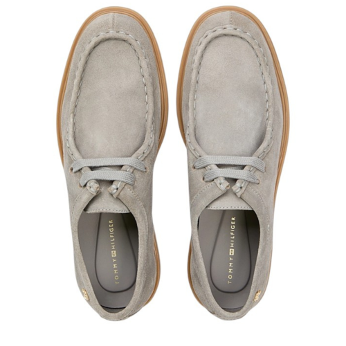 Tommy Hilfiger Grey Suede Moccasin Shoes. 