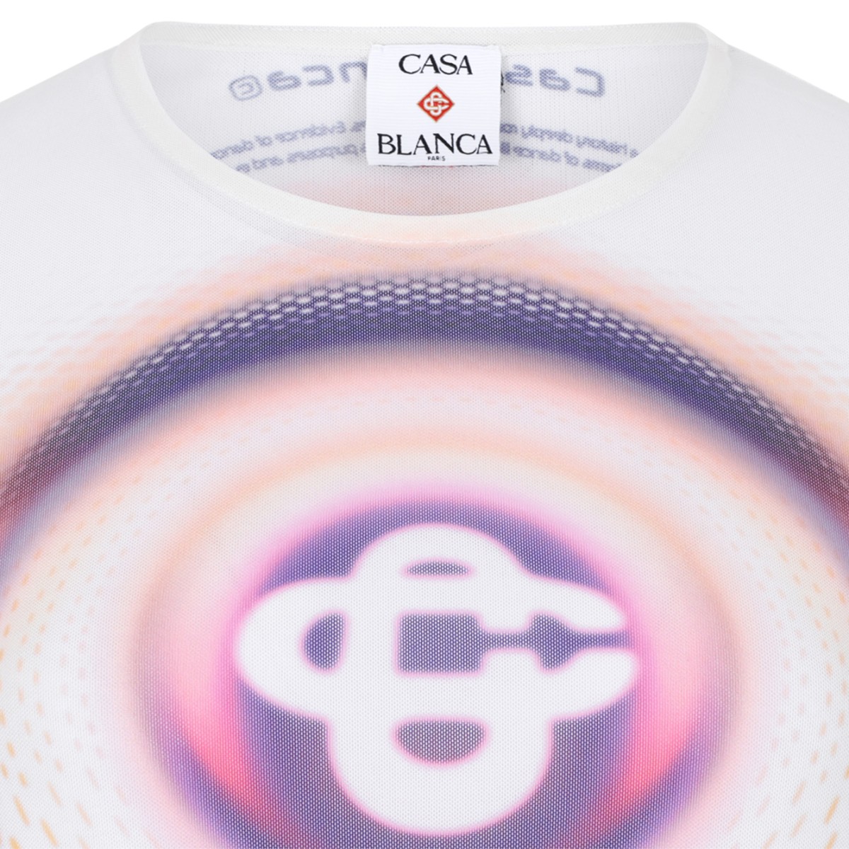 Casablanca Multicolor Graphic Print Crop Top.