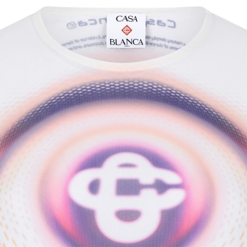 Casablanca Multicolor Graphic Print Crop Top.