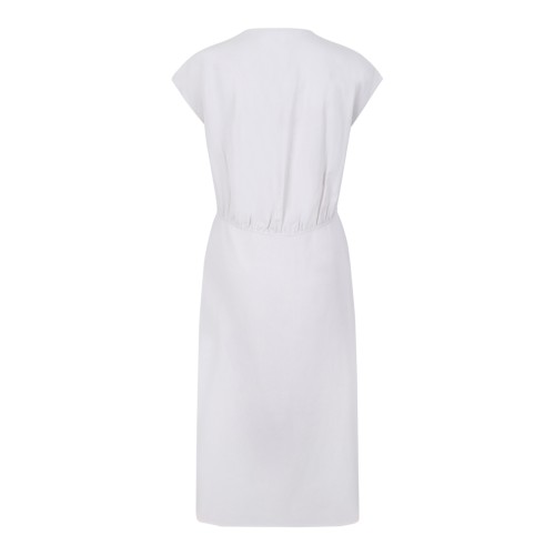 Calvin Klein Ivory Draped Sleeveless Midi Dress.