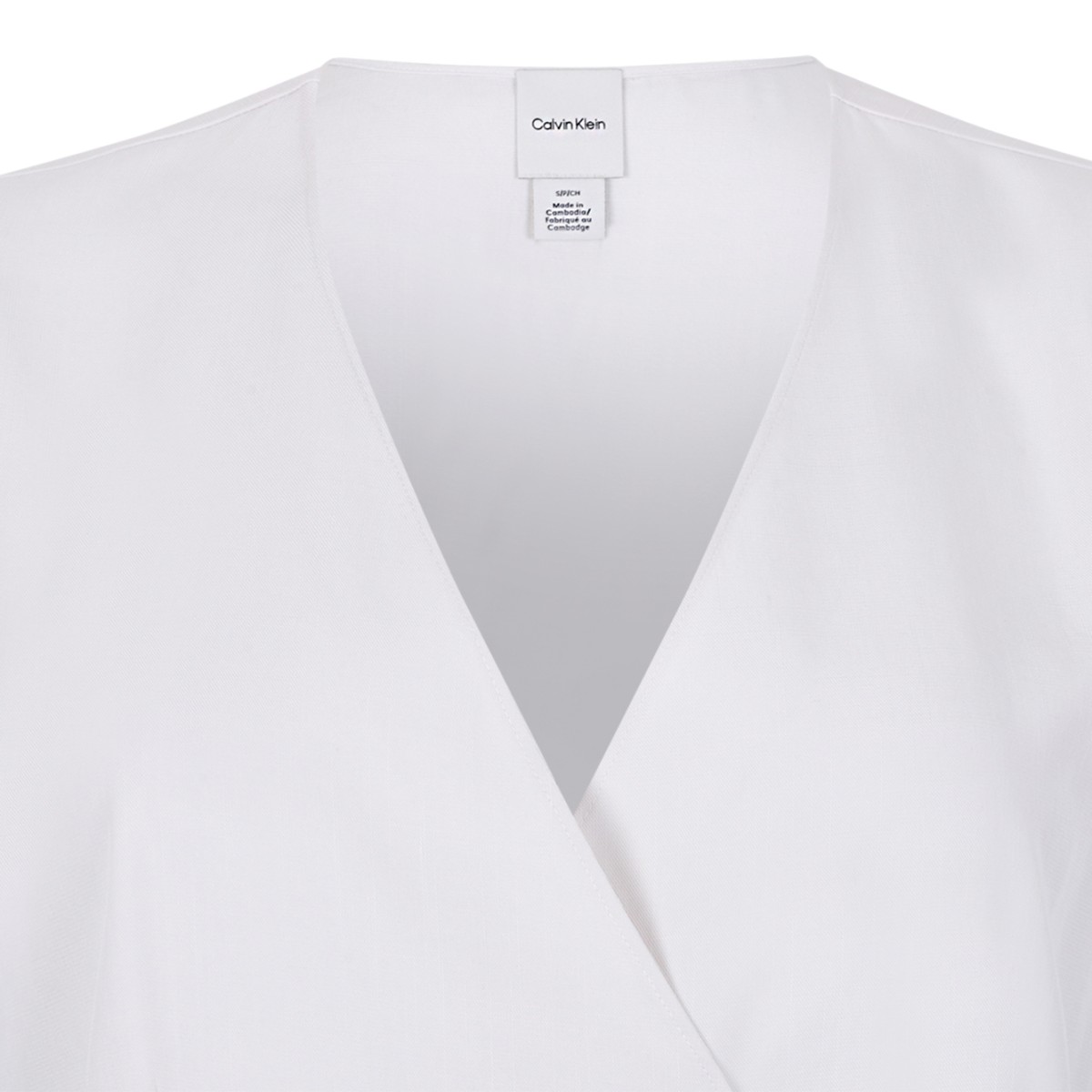 Calvin Klein Ivory Draped Sleeveless Midi Dress.
