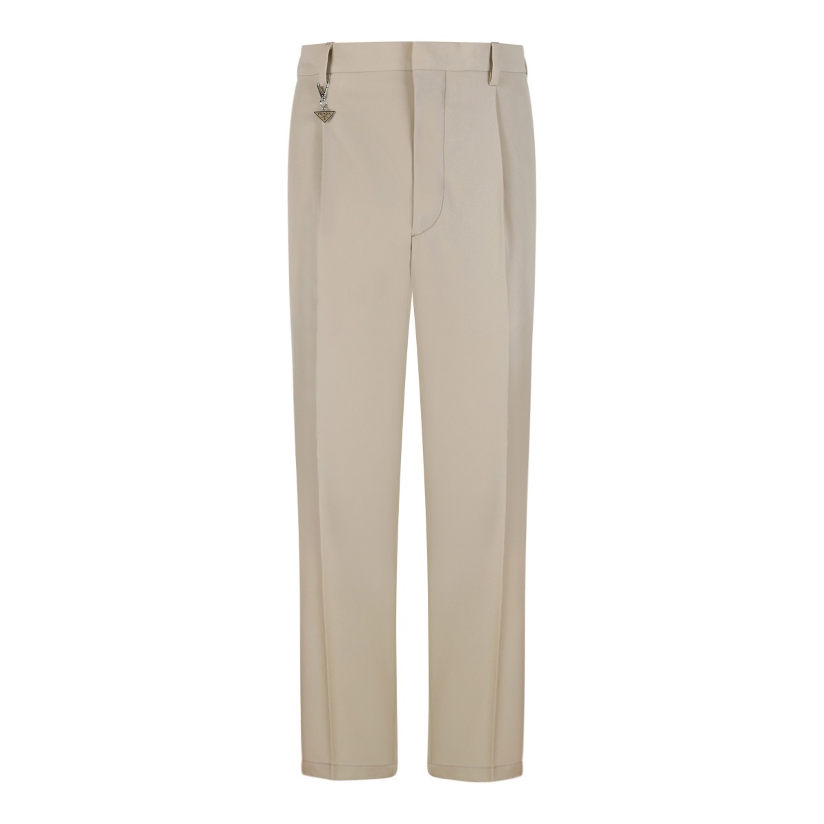 Prada Beige Tailored Trousers with Pleats.