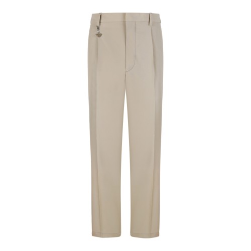 Prada Beige Tailored Trousers with Pleats.