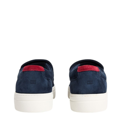 Tommy Hilfiger Navy Suede Platform Slip-On Sneakers. 