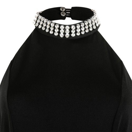 Nissa Black Halterneck Draped Maxi Dress.  