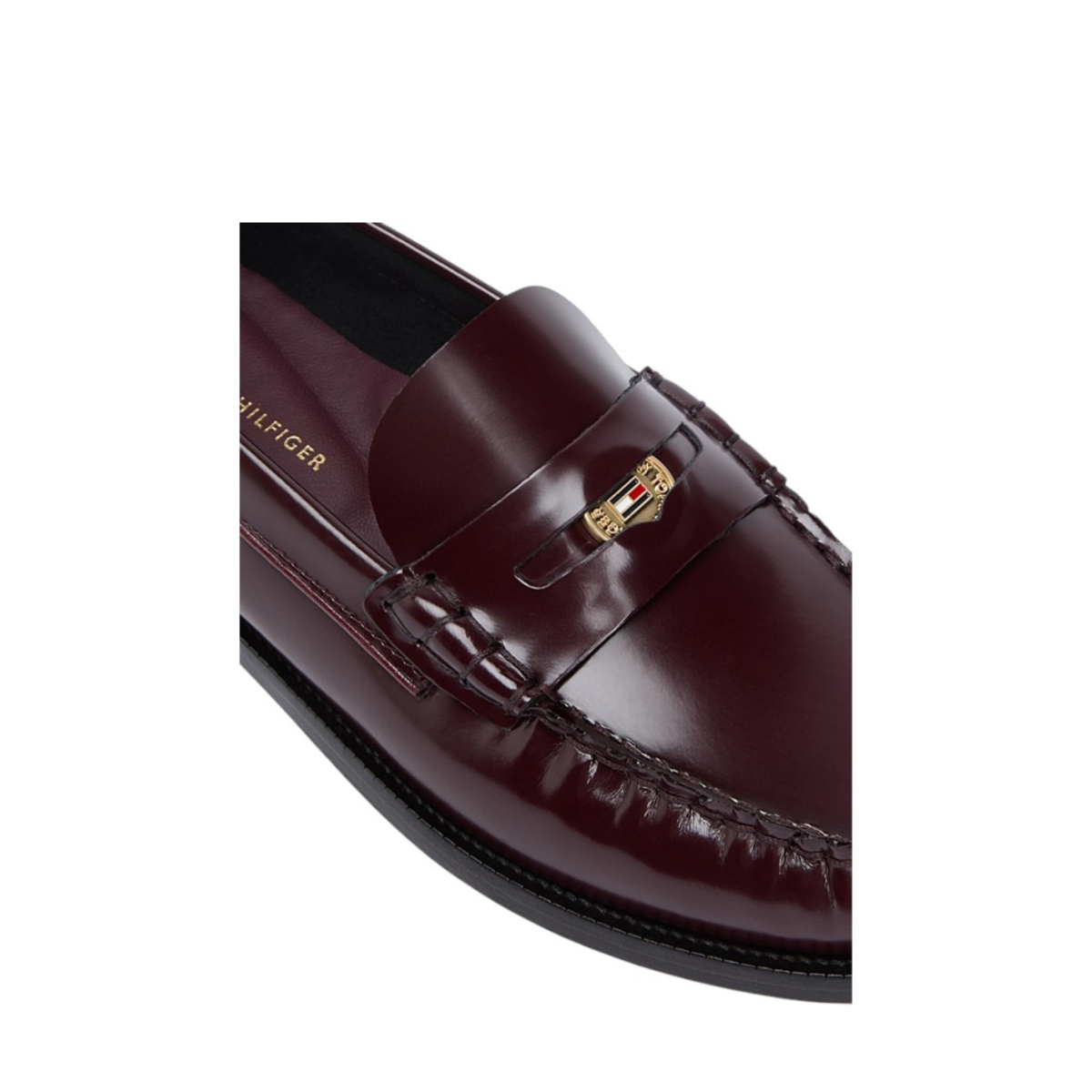 Tommy Hilfiger Burgundy Leather Penny Loafers.  