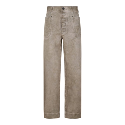 Vivienne Westwood Gold Metallic Straight-Leg Trousers.