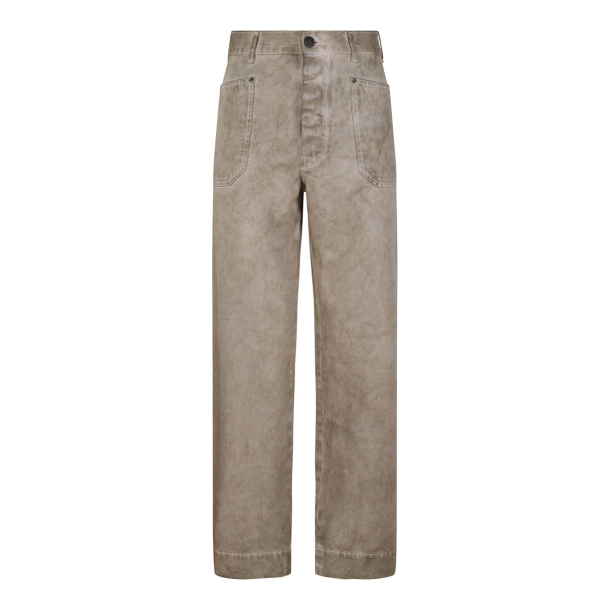 Vivienne Westwood Gold Metallic Straight-Leg Trousers.