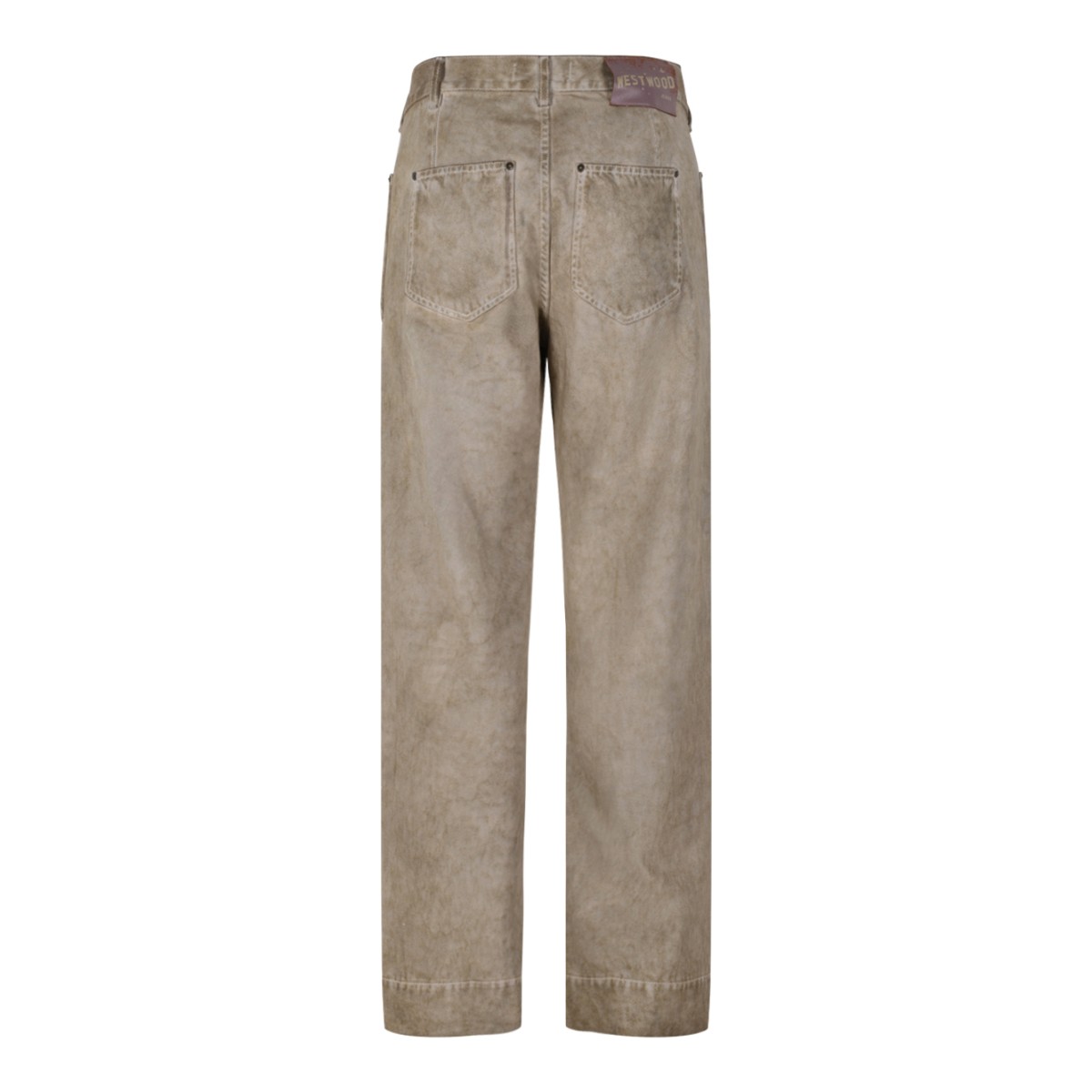 Vivienne Westwood Gold Metallic Straight-Leg Trousers.