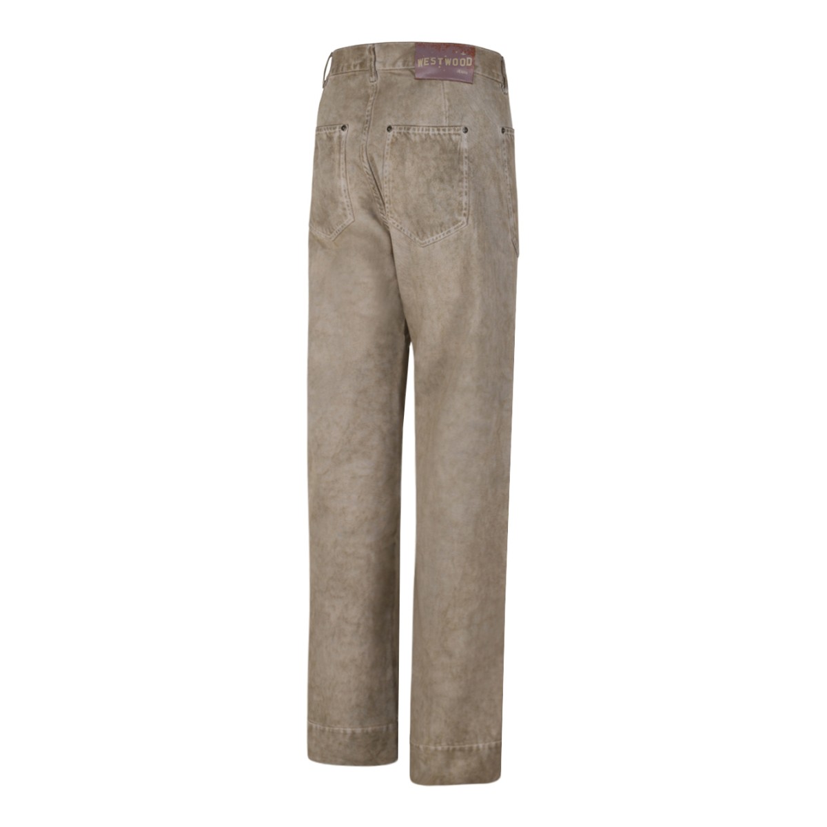 Vivienne Westwood Gold Metallic Straight-Leg Trousers.