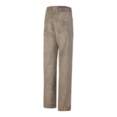Vivienne Westwood Gold Metallic Straight-Leg Trousers.