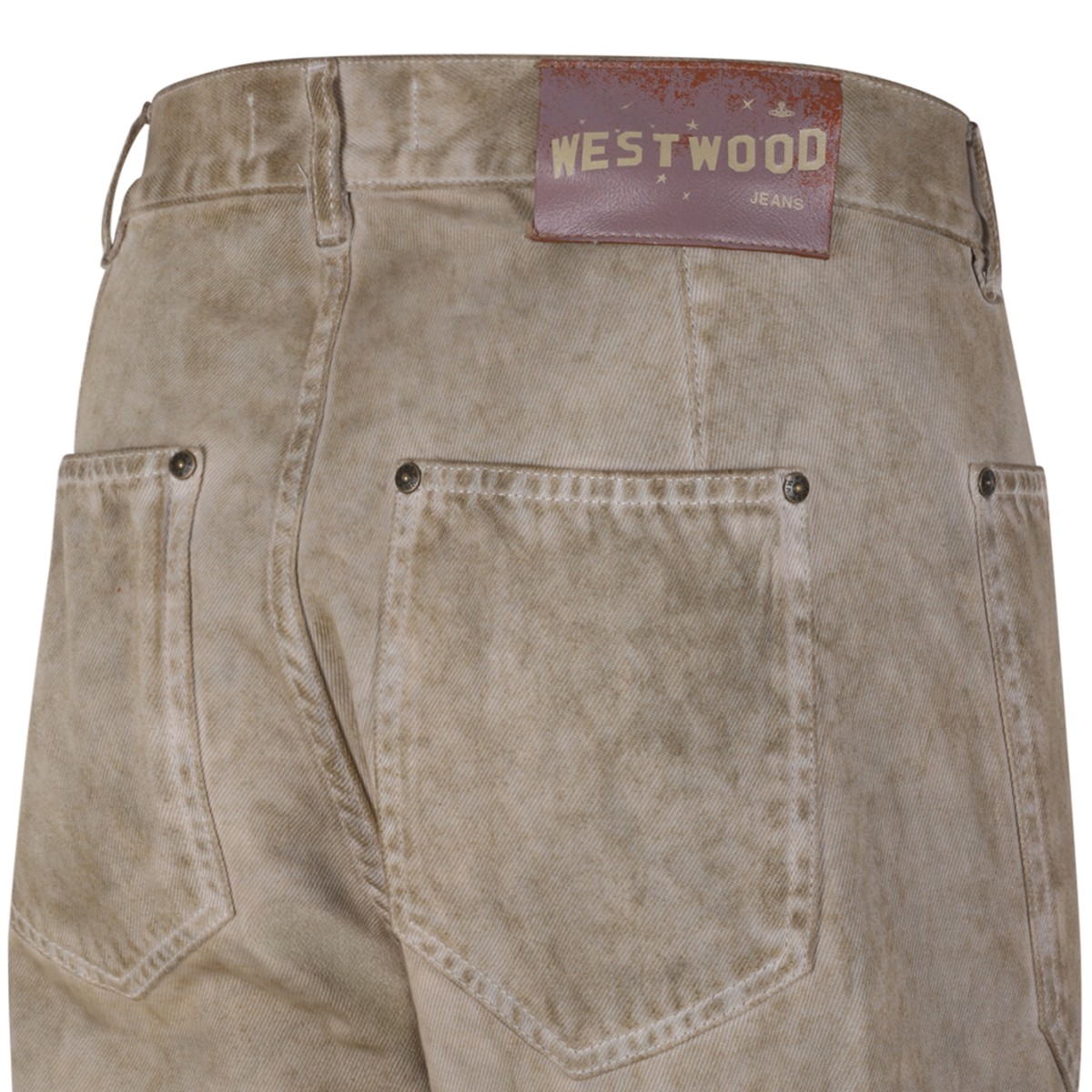 Vivienne Westwood Gold Metallic Straight-Leg Trousers.