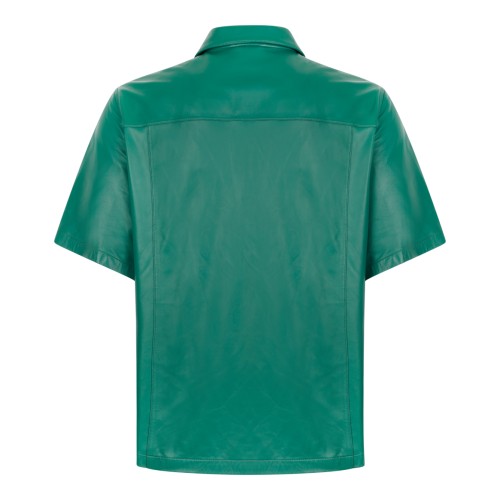 Casablanca Green Short-Sleeve Leather Shirt.   2
