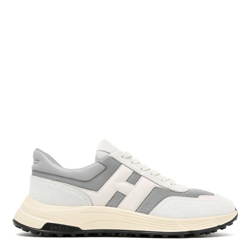Hogan White and Grey Leather Sneakers.  