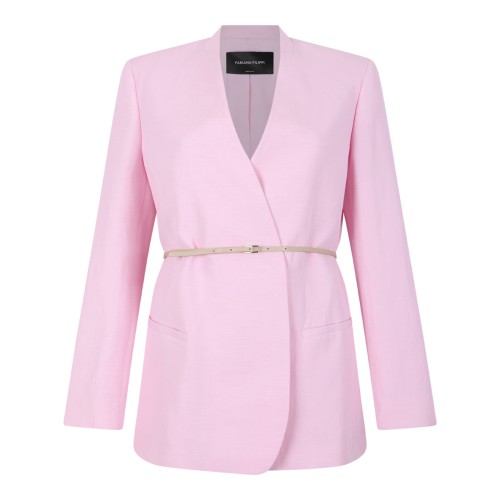 Fabiana Filippi Pink Minimalist Tailored Blazer. 