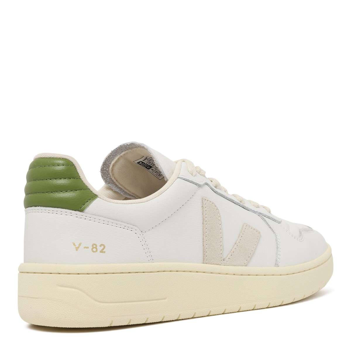 Veja White and Beige Leather Sneakers.