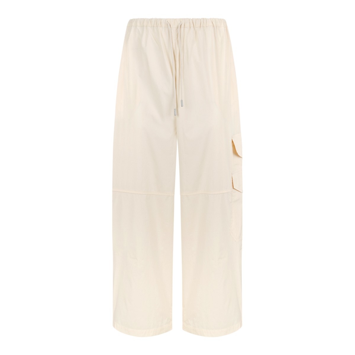 Maison Kitsun Cream Drawstring Wide-Leg Trousers.