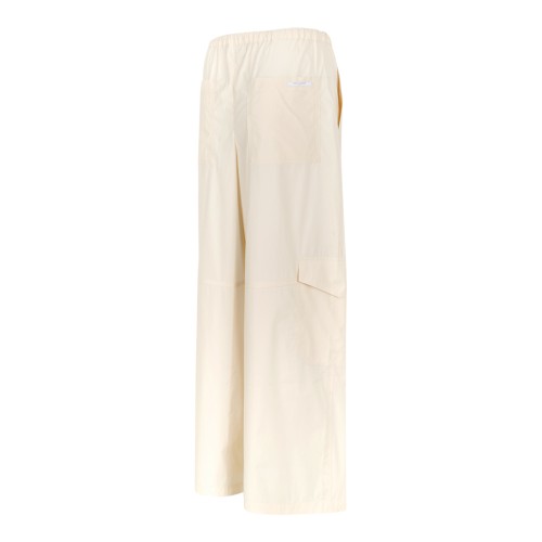 Maison Kitsun Cream Drawstring Wide-Leg Trousers.