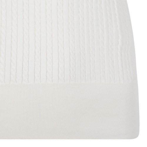 Gran Sasso Cream Sleeveless Ribbed Knit Pullover.