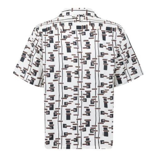 Prada White Printed Short-Sleeve Shirt.