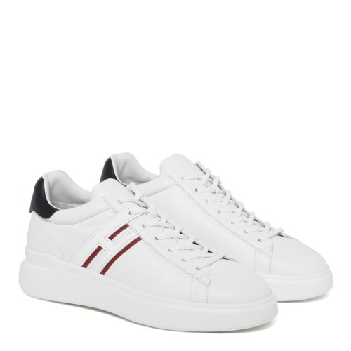 Hogan White Calf Leather H580 Low Top Sneakers.