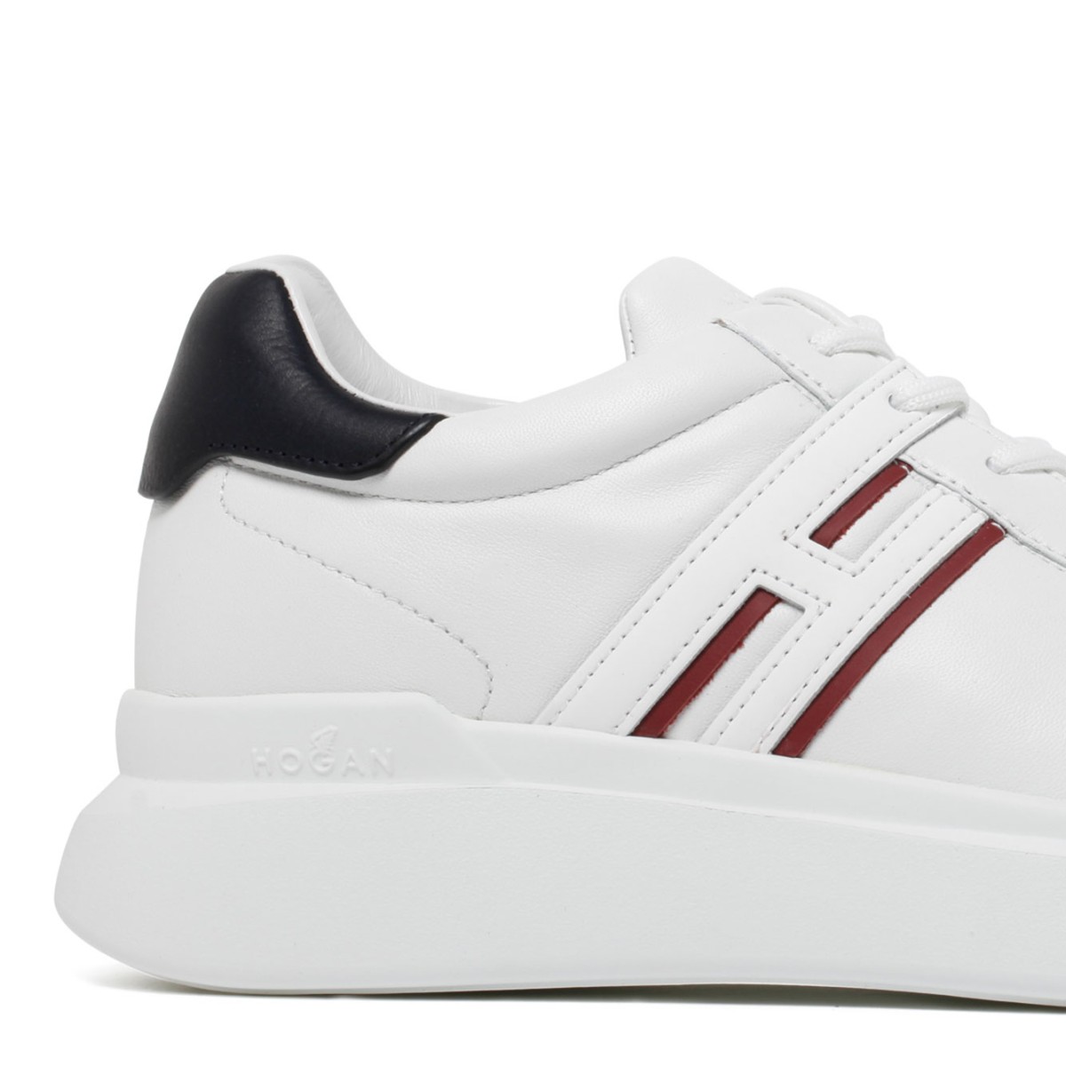 Hogan White Calf Leather H580 Low Top Sneakers.