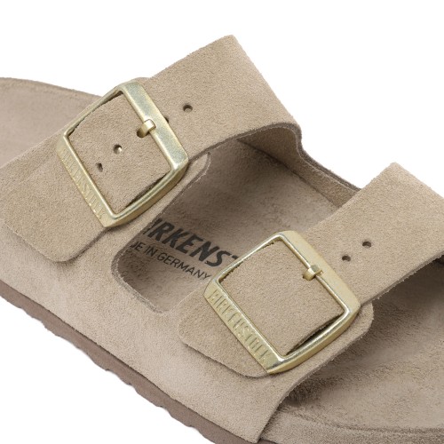 Birkenstock Gold Glitter Arizona Sandals.  