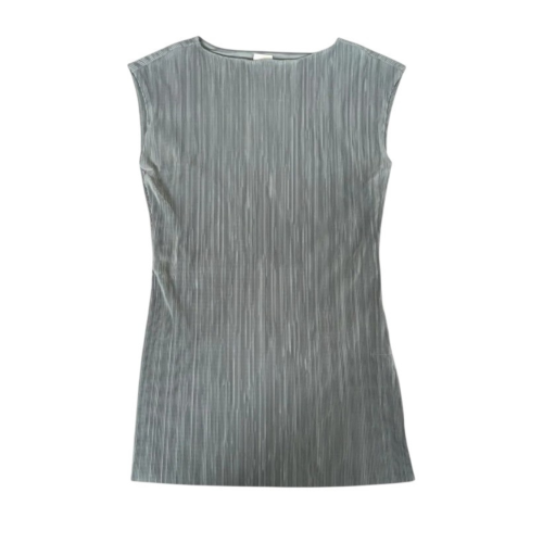 Calvin Klein Silver Pleated Sleeveless Top.  