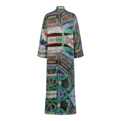 Hui Milano Multicolor Printed Belted Midi Dress. 2
