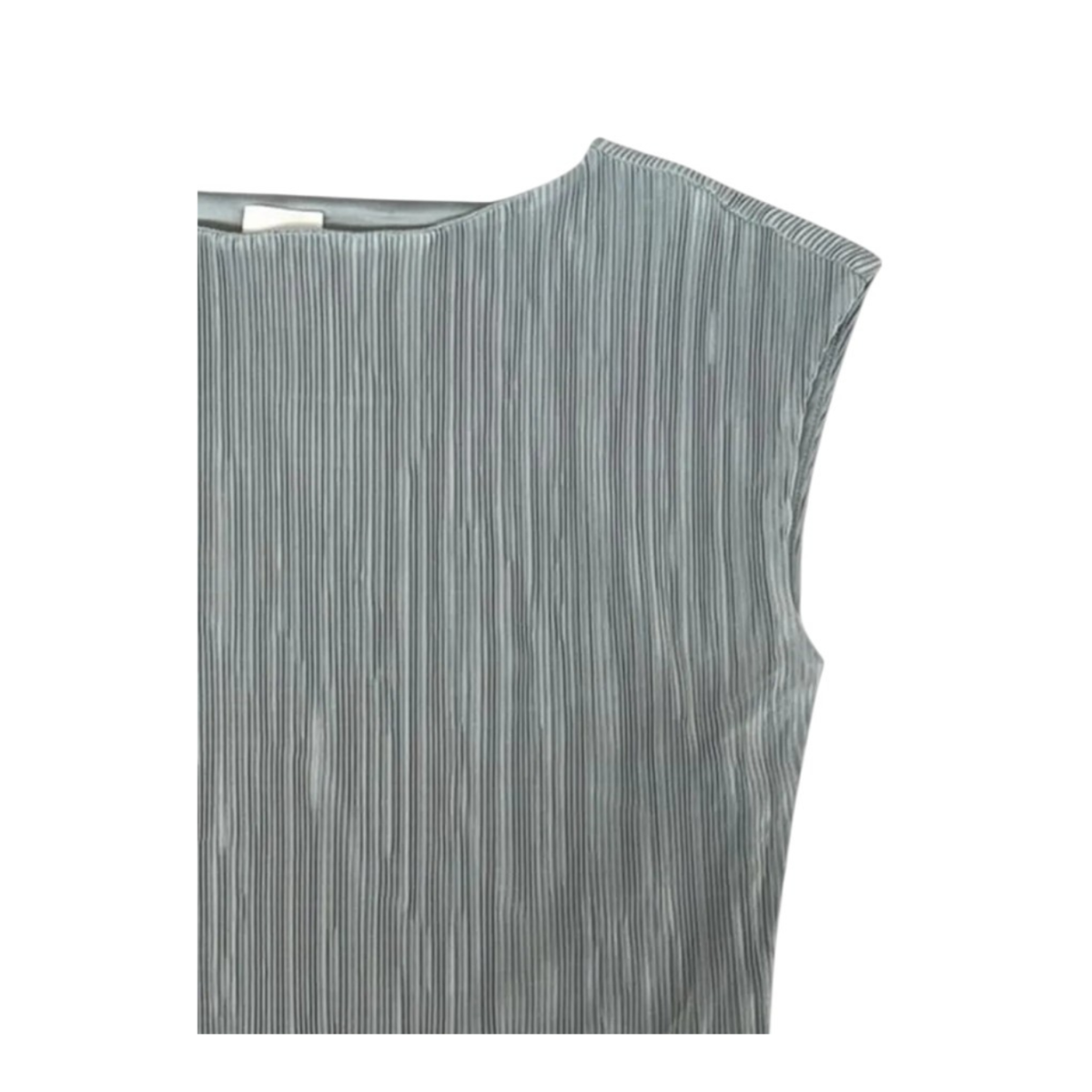 Calvin Klein Silver Pleated Sleeveless Top.  