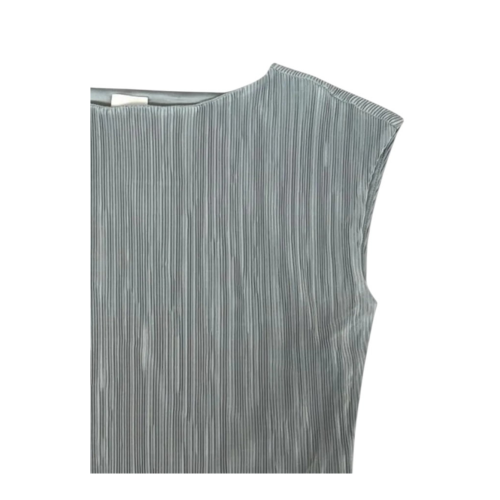 Calvin Klein Silver Pleated Sleeveless Top.  