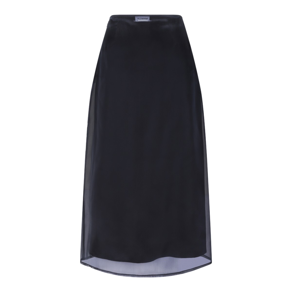 Fabiana Filippi Navy Sheer Midi Skirt with Embellished Detail. 