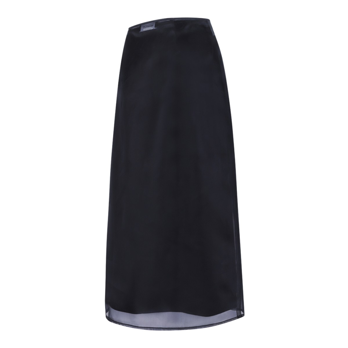 Fabiana Filippi Navy Sheer Midi Skirt with Embellished Detail. 