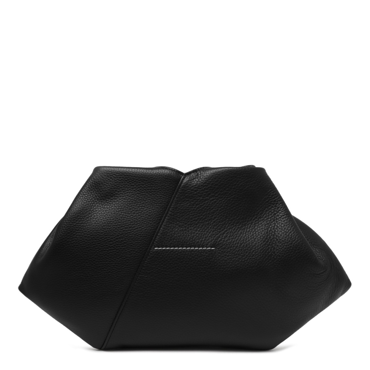 MM6 Maison Margiela Black Soft Leather Handbag.