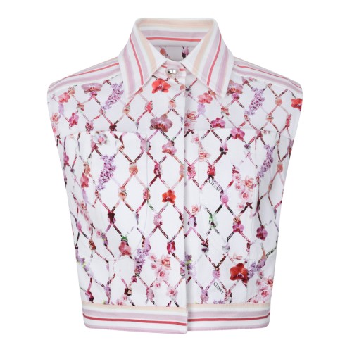 Genny White Printed Sleeveless Knit Top.