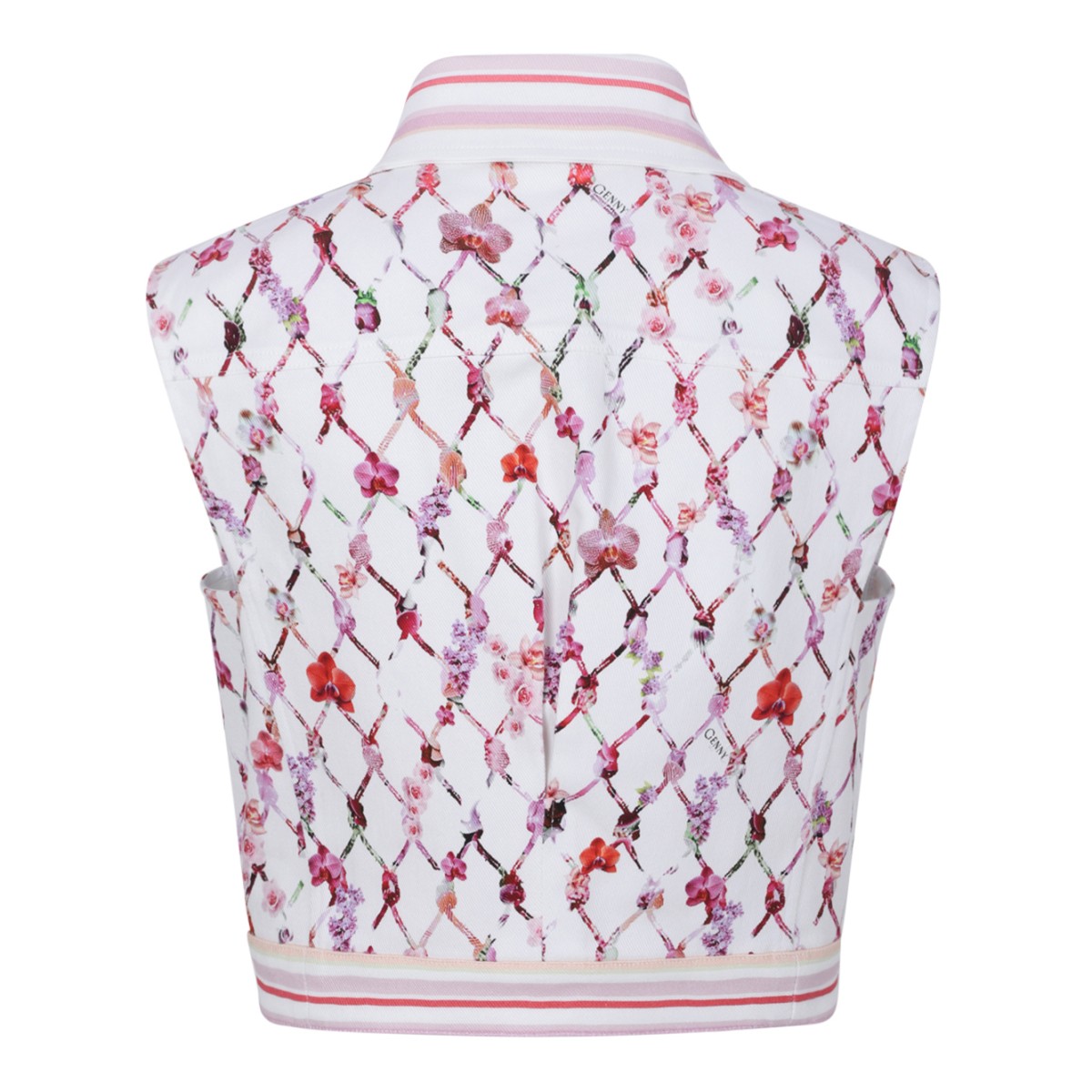 Genny White Printed Sleeveless Knit Top.