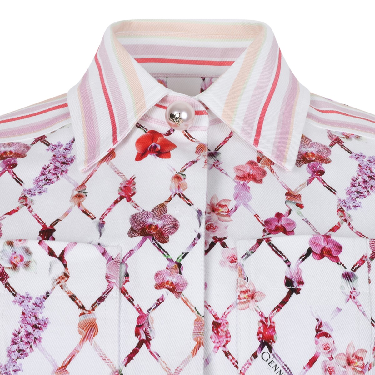 Genny White Printed Sleeveless Knit Top.