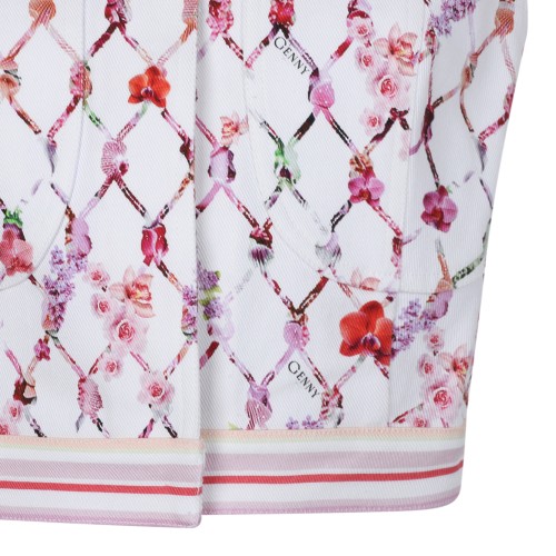 Genny White Printed Sleeveless Knit Top.
