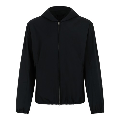 Herno Black Lightweight Hooded Jacket.