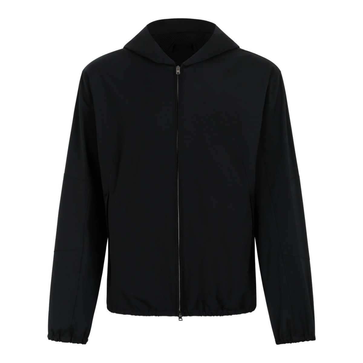 Herno Black Lightweight Hooded Jacket.