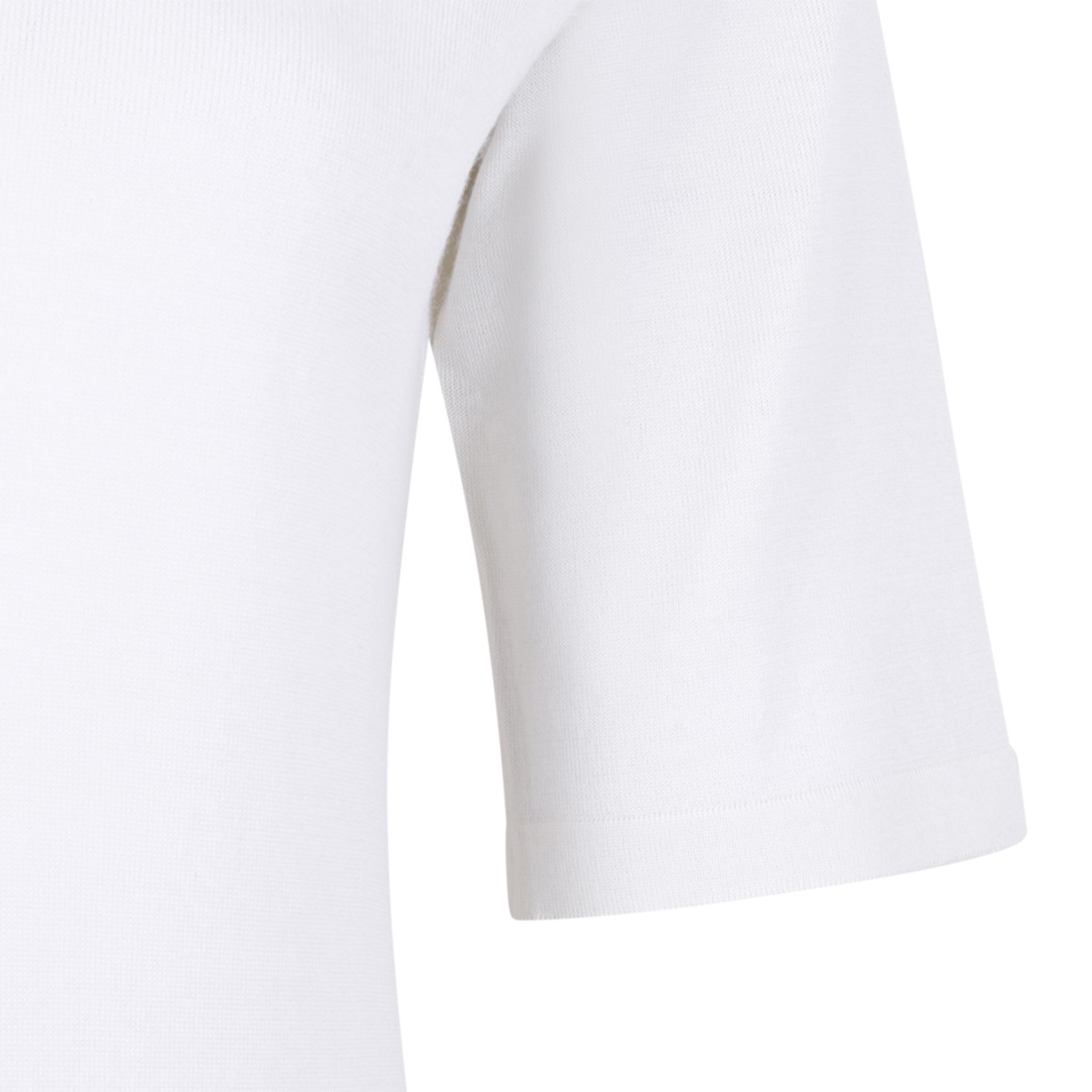 Fabiana Filippi White Polo Shirt with Embellished Collar.
