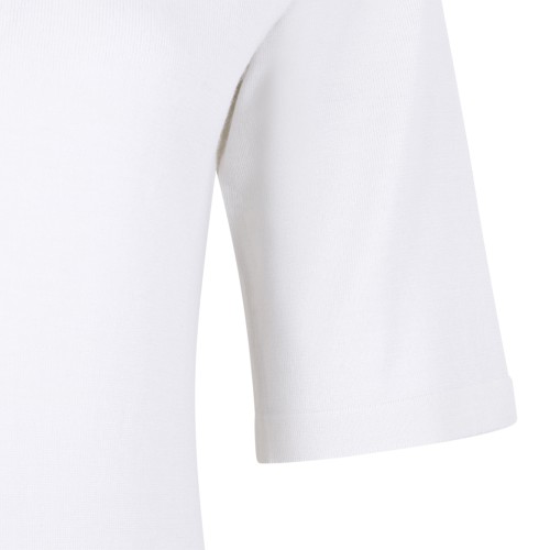 Fabiana Filippi White Polo Shirt with Embellished Collar.