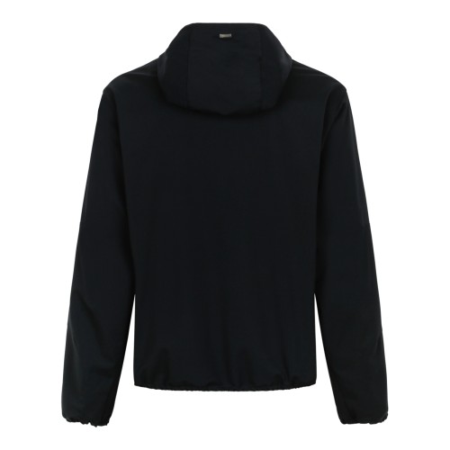 Herno Black Lightweight Hooded Jacket. 2