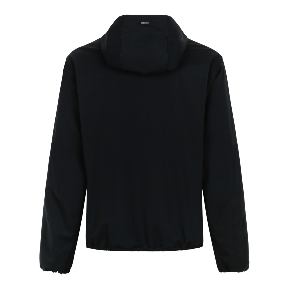 Herno Black Lightweight Hooded Jacket.