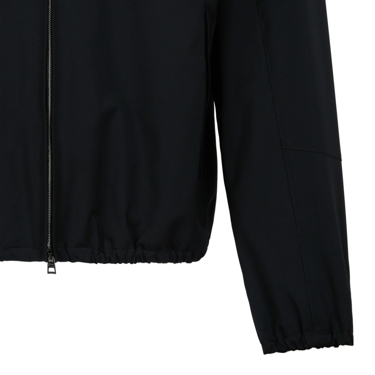 Herno Black Lightweight Hooded Jacket.