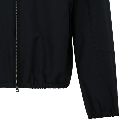 Herno Black Lightweight Hooded Jacket.
