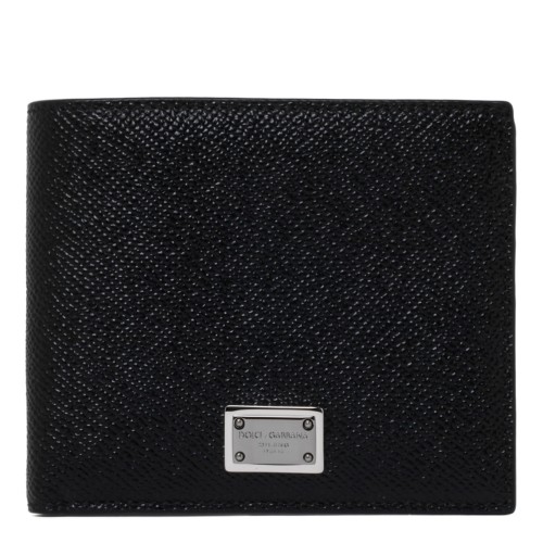 Dolce & Gabbana Black Leather Bi-Fold Wallet.  