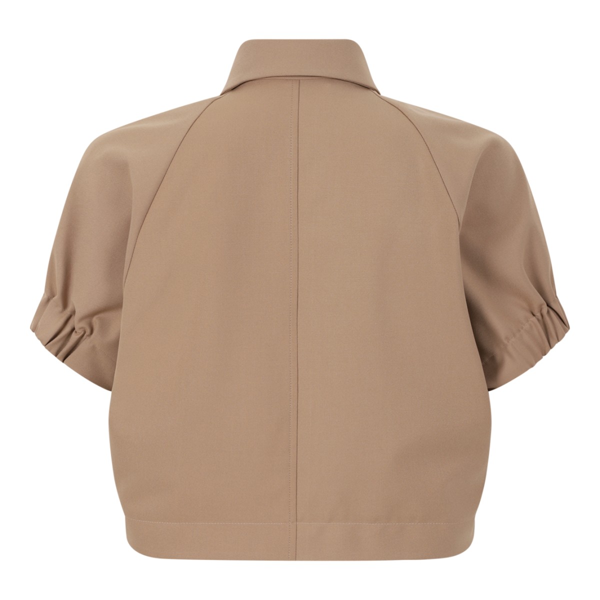 Fabiana Filippi Beige Cropped Zip-Up Jacket.  