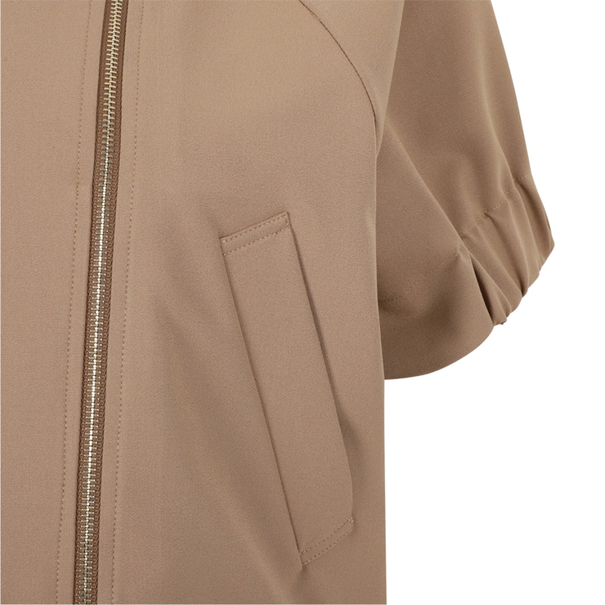 Fabiana Filippi Beige Cropped Zip-Up Jacket.  